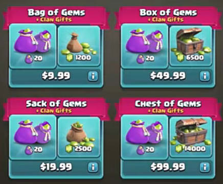 Photo of Buy Gems Screen