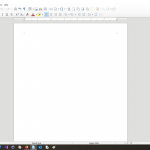 A photo of LibreOffice Writer with a blank document open.